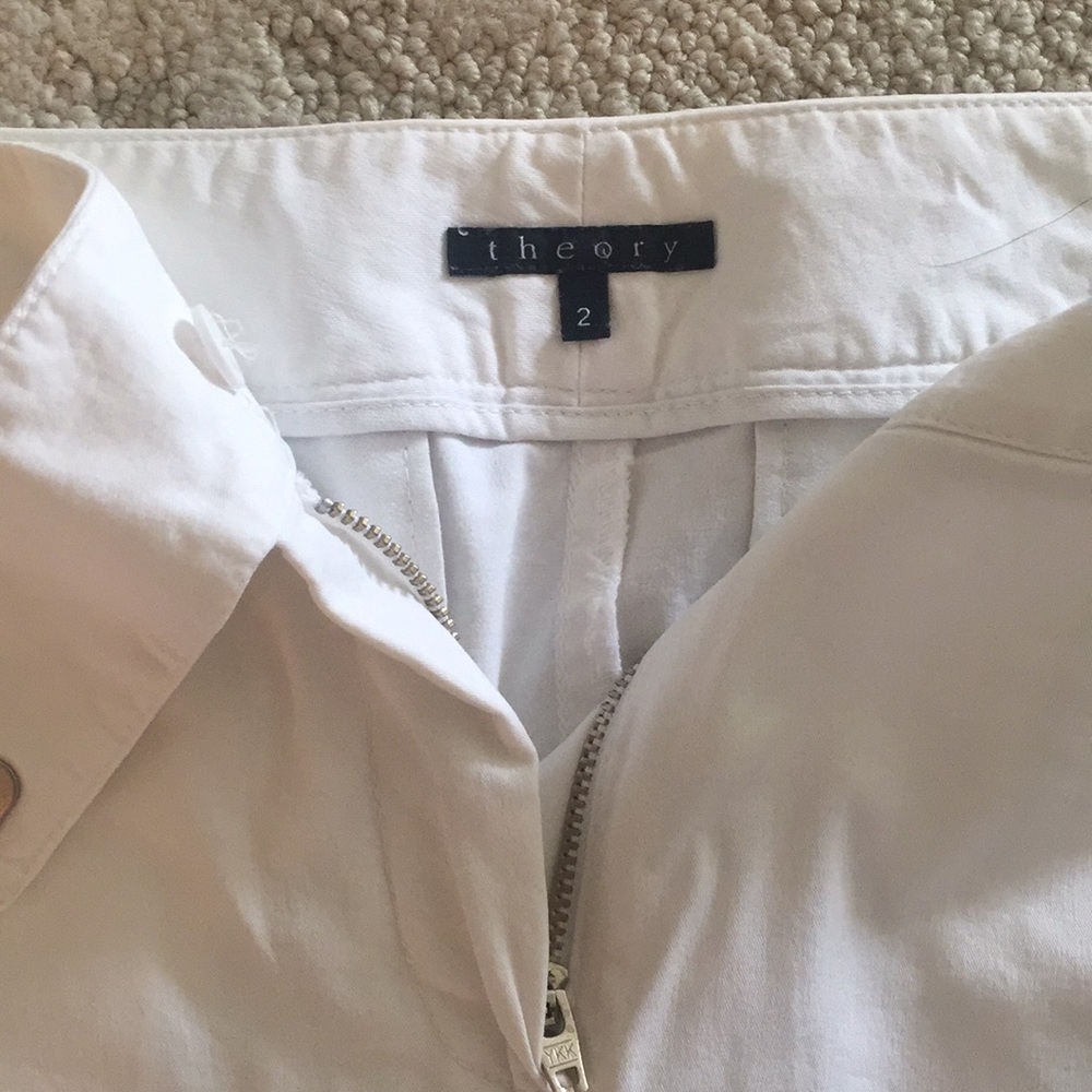 Theory white mini skirt